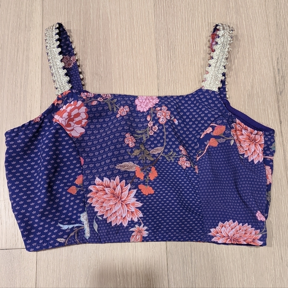 Floral Purple Crop Top
